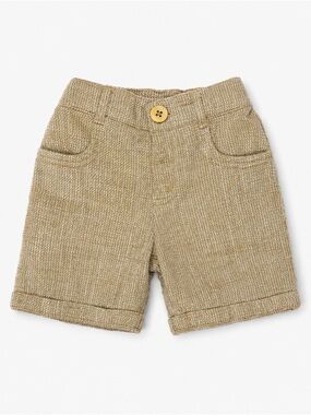 Kids Tan Knit Button-Front Shorts